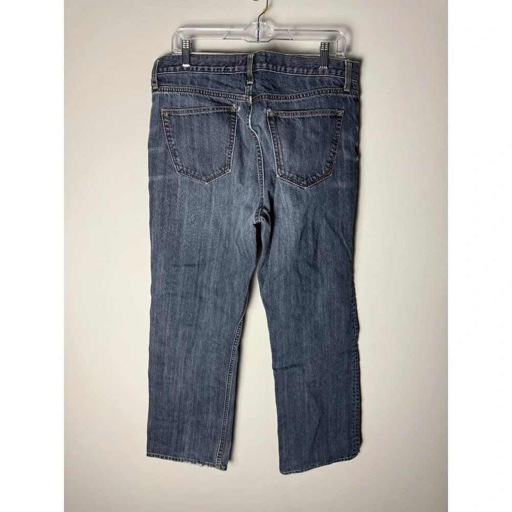 Banana Republic Wide Leg Straight Jeans‎ Men's 35x32 Dark Blue Denim Casual